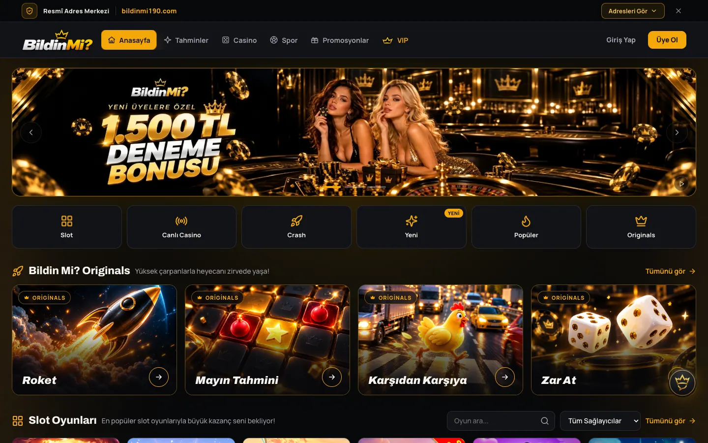 Platform içindeki Resmî Adresler sayfası; doğrulanmış adresler durum etiketleriyle listeleniyor
